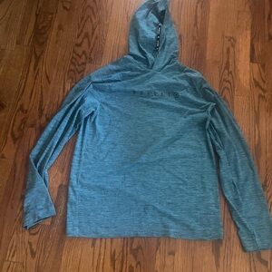 Hurley blue Teal Perforated Long Sleeve performance Shirt hoodie med